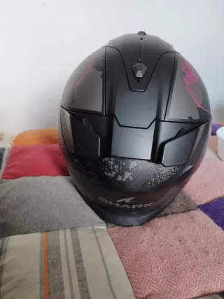 Casco Moto SHARK Negro Rosa