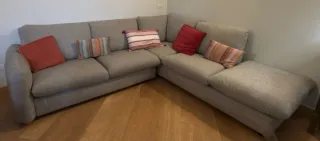 Divano angolare con penisola grigio