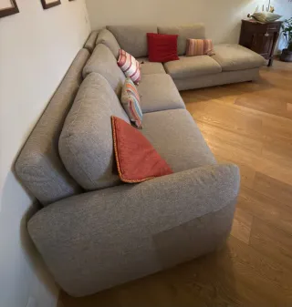 Divano angolare con penisola grigio