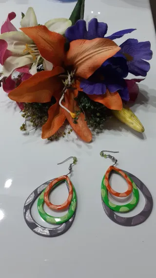 Bata Rociera Naranja y Multicolor