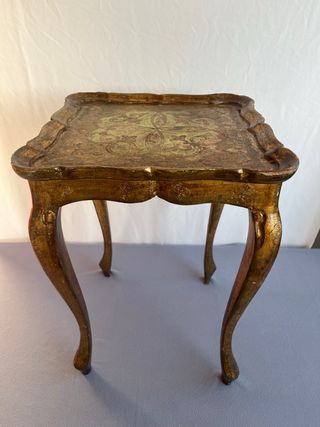 Tavolino antico oro e verde