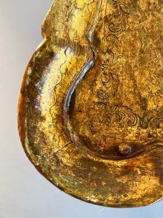 Tavolino antico oro e verde