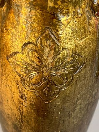 Tavolino antico oro e verde