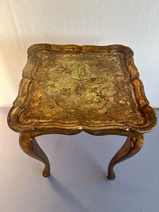 Tavolino antico oro e verde