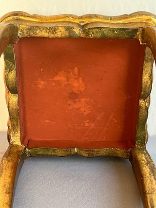 Tavolino antico oro e verde