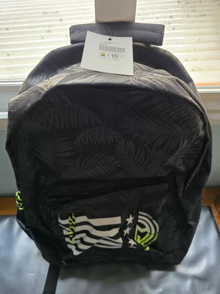 Mochila Negra Décimas Estampada