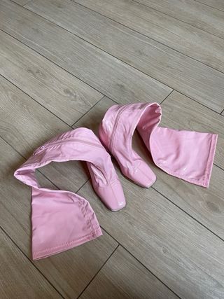 Stivali rosa vernice tacco alto