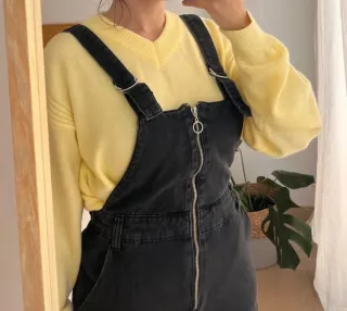 Mono vaquero Bershka negro