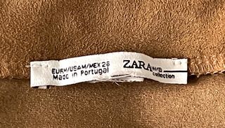 Minifalda Zara antelina camel tachuelas T.S/M