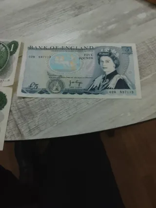 Billete 5 Libras Bank of England Reina Isabel