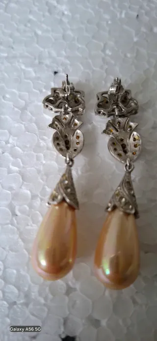 Orecchini Argento 925 con Perle grigie