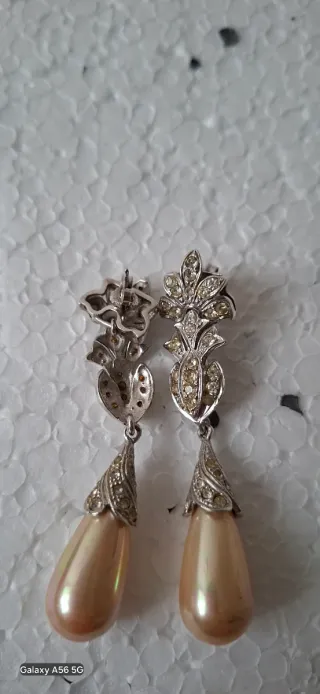 Orecchini Argento 925 con Perle grigie