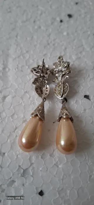 Orecchini Argento 925 con Perle grigie