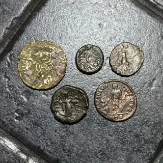 5 Monete Romane e Greche  IV°sec aC / IV°sec dC