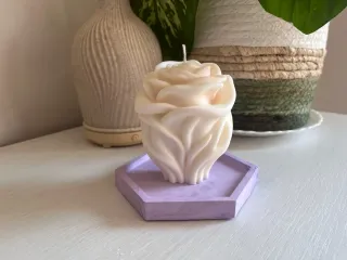 Vela artesanal rosa aromática natural