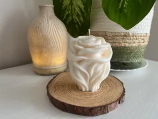 Vela artesanal rosa aromática natural