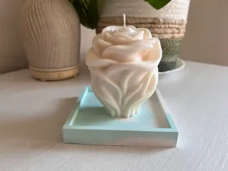 Vela artesanal rosa aromática natural