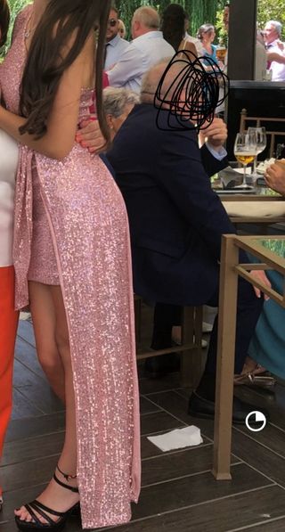 Vestido rosa lentejuelas fiesta