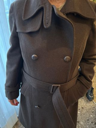 Abrigo marrón de lana Easy Wear mujer