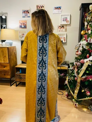 Kimono largo dorado talla única