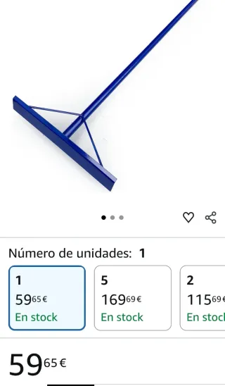 Rastrillo esparcidor hormigón azul