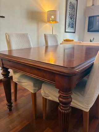 Mesa comedor madera nogal maciza