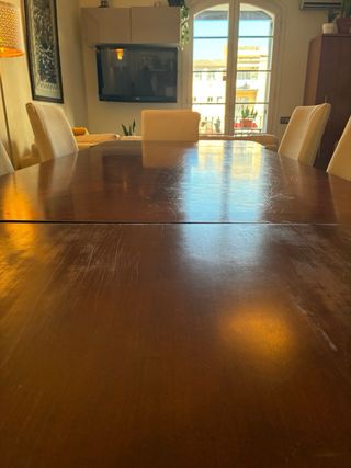 Mesa comedor madera nogal maciza