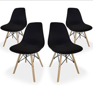 Juego de 4 Sillas Negras