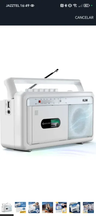 KLIM Boombox Radiocasete AM/FM Blanco