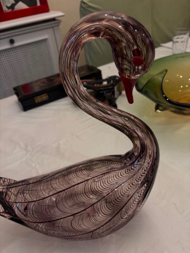 Cisne de cristal rosado