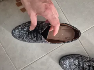 Scarpe glitter nere/argento tg.39