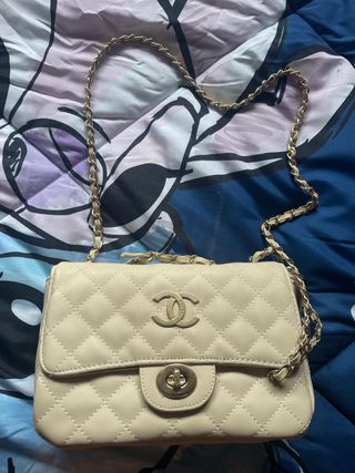 Borsa Chanel Beige Dorato