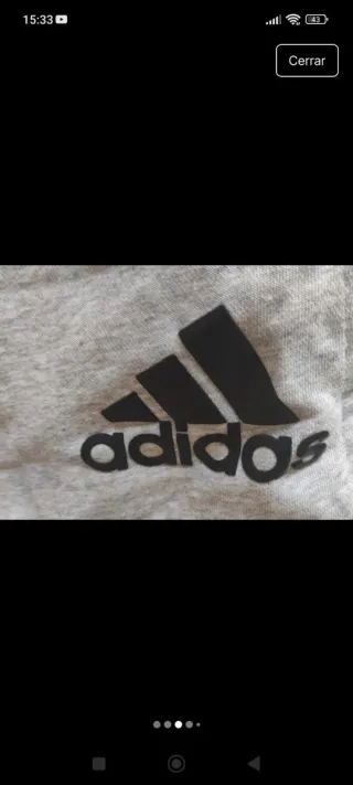 Pantalón corto Adidas niño gris