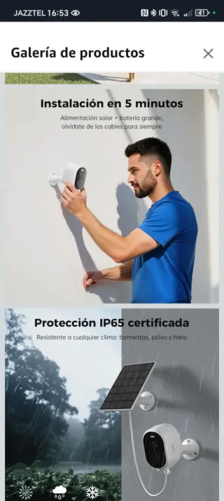 Woox Cámara Vigilancia Solar Exterior 2.5K 4MP