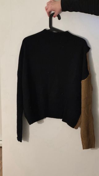 Jersey doble color cruzado mujer.