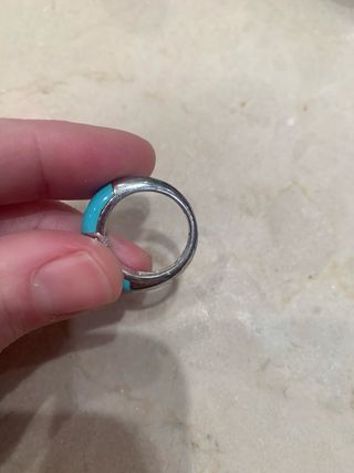 Anillo Plata Turquesa y Diamantes