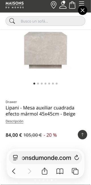 Mesa baja beige y blanco