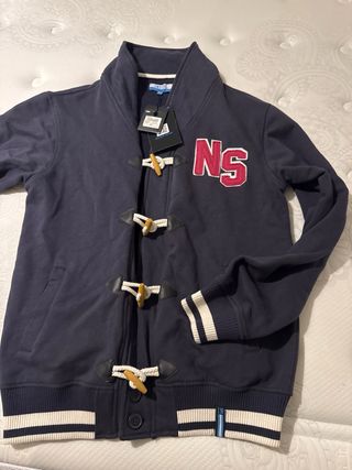 Chaqueta Sudadera Azul con Cierre de Toga