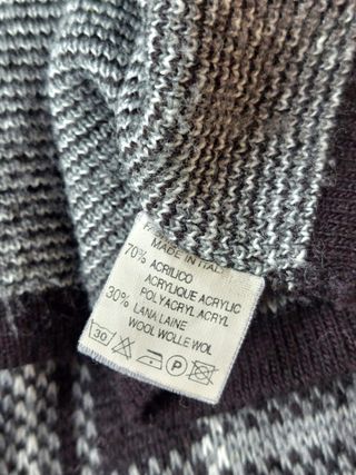 Maglione cardigan vintage taglia L nero e grigio