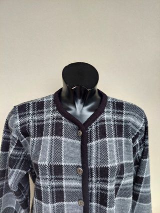 Maglione cardigan vintage taglia L nero e grigio