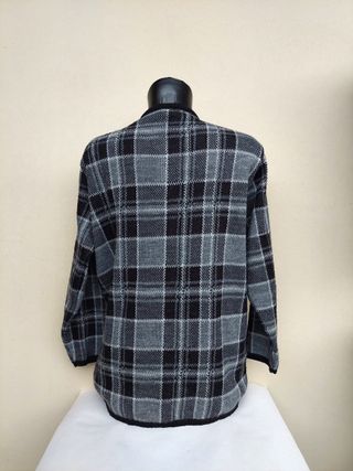 Maglione cardigan vintage taglia L nero e grigio