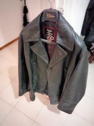 Chaquetón marinero piel ARC negro