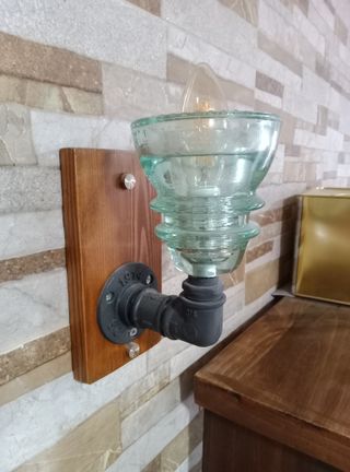 Lámpara artesanal jícara cristal