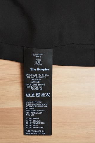 The Kooples Falda negra piel cremalleras