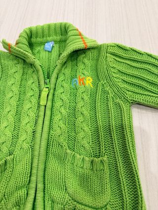 Akr maglia verde con zip 74 cm