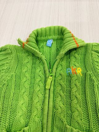 Akr maglia verde con zip 74 cm