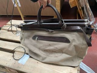 Bolso Tote Grande Prada Milano Beige/Marrón