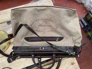 Bolso Tote Grande Prada Milano Beige/Marrón