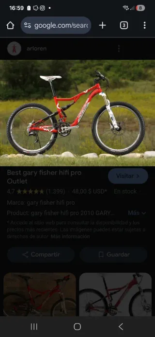 Bicicleta de montaña Gary Fisher Roja