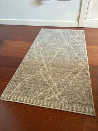 Juego de 2 alfombras grises con diseño